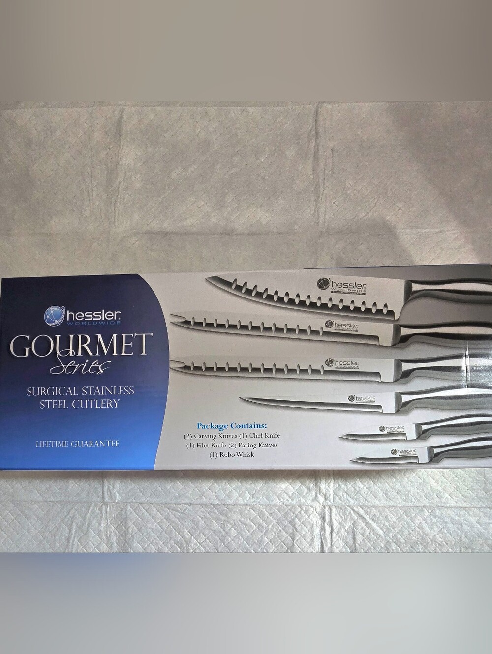 "NEW" Hessler Gourmet Series Surgical Stainless Steel Cutlery - Knife Set of 7.